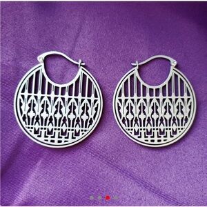 Steel Basilica Gothic Cathedral Killstar Hoop Earrings